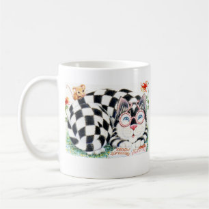 Mug Musique à damiers chat