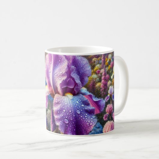 Mug Musique à fleurs avec fleur de lavande iris (Devant droit)