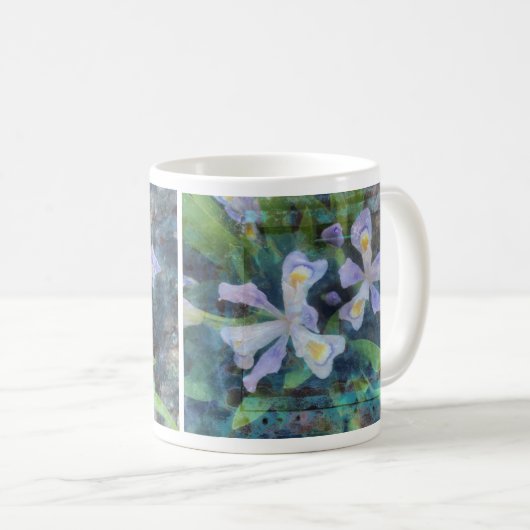 Mug Musique à fleurs blanches violettes (Devant droit)