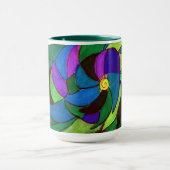 Mug Musique à fleurs bleue et verte (Centre)