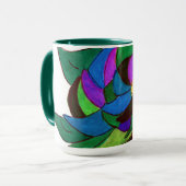 Mug Musique à fleurs bleue et verte (Devant gauche)