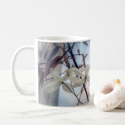 Mug Musique à fleurs Clematis blanche (Avec donut)