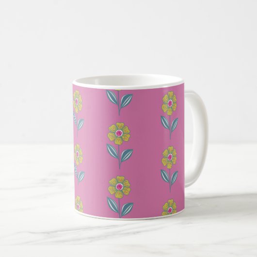 Mug Musique à fleurs de folklore (Devant droit)