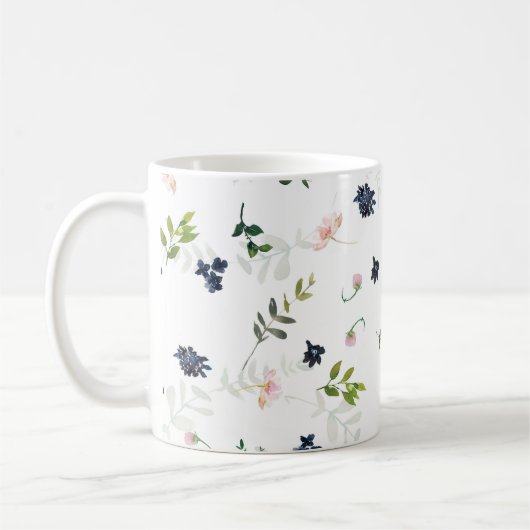 Mug Musique à fleurs de prairie bleue (Gauche)