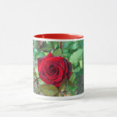 Mug Musique à fleurs de rose rouge (Centre)