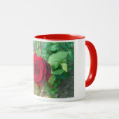 Mug Musique à fleurs de rose rouge (Devant droit)