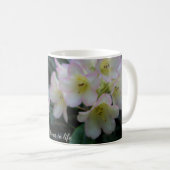 Mug Musique à fleurs jaune clair et rose Rhododendron (Devant droit)