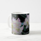 Mug Musique à fleurs jaune clair et rose Rhododendron (Devant gauche)