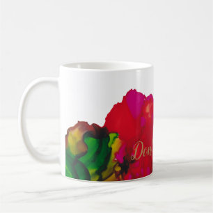 Mug Musique à fleurs magenta