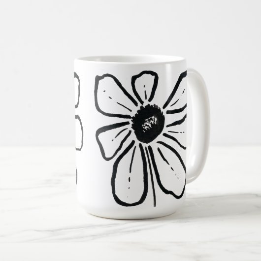 Mug Musique à fleurs moderne (Devant droit)