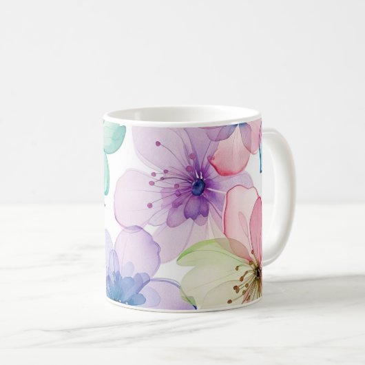 Mug Musique à fleurs Pastel (Devant droit)