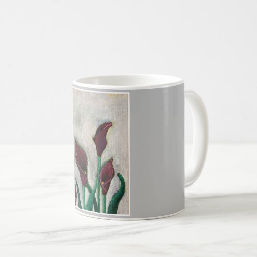 Mug Musique à fleurs rouges (Devant droit)