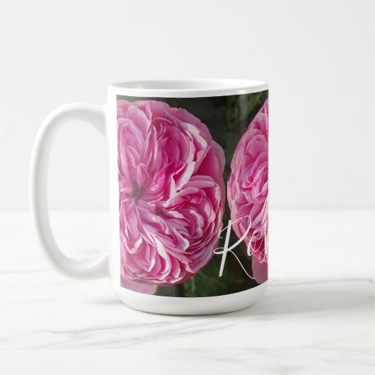 Mug Musique à fleurs Vintage rose Rose (Gauche)