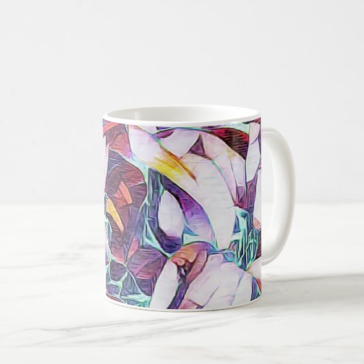 Mug Musique à fleurs violettes Artsy (Devant droit)