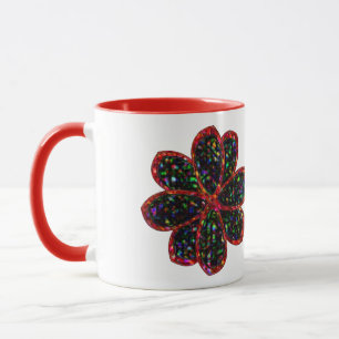 Mug Musique à Parties scintillant noire et rouge