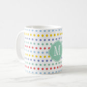 Mug Musique à point de polka arc-en-ciel de printemps (Devant gauche)
