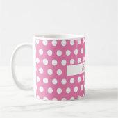 Mug Musique à points rose et blanc personnalisée (Gauche)