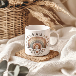 Mug Musique arc-en-ciel en terre cuite Boho