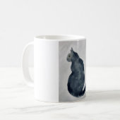 Mug Musique avec chat Aquarelle Gris (Devant gauche)