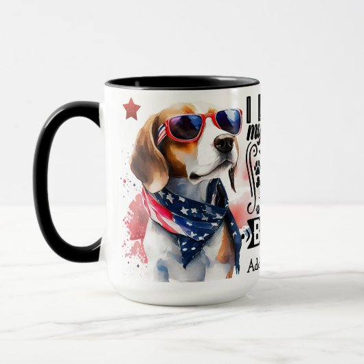 Mug Musique Beagle personnalisée (Gauche)