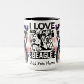 Mug Musique Beagle personnalisée (Centre)