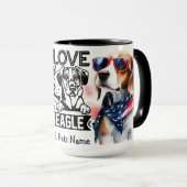 Mug Musique Beagle personnalisée (Devant droit)