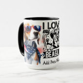 Mug Musique Beagle personnalisée (Devant gauche)