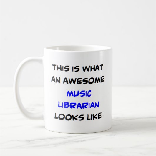 Mug musique bibliothécaire, génial (Gauche)