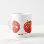 Mug Musique blanche à la tomate kawaii rouge (Devant gauche)