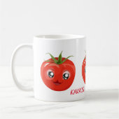 Mug Musique blanche à la tomate kawaii rouge (Gauche)