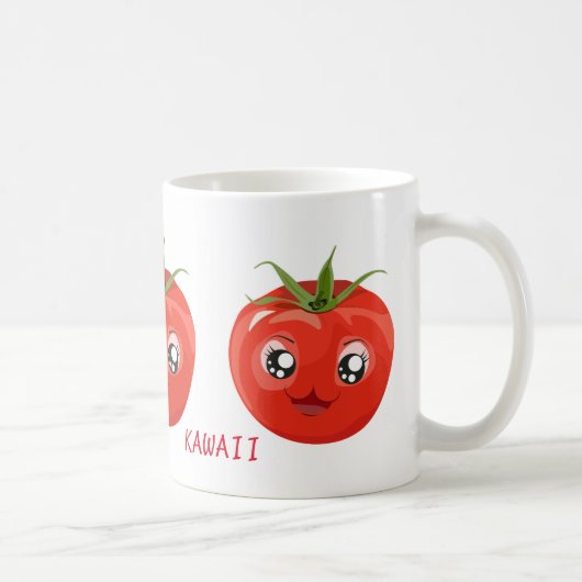 Mug Musique blanche à la tomate kawaii rouge (Droite)