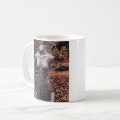 Mug Musique blanche avec fond de forêt de féminité (Devant gauche)