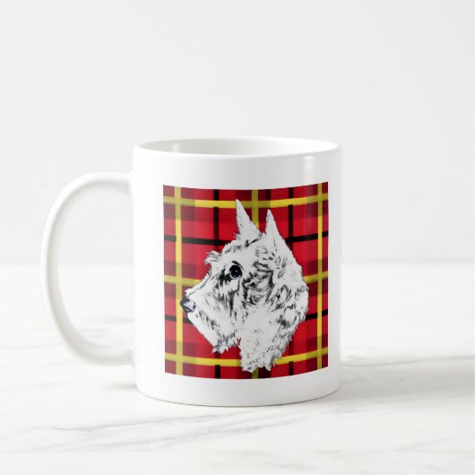 Mug Musique blanche écossaise Terrier (Gauche)