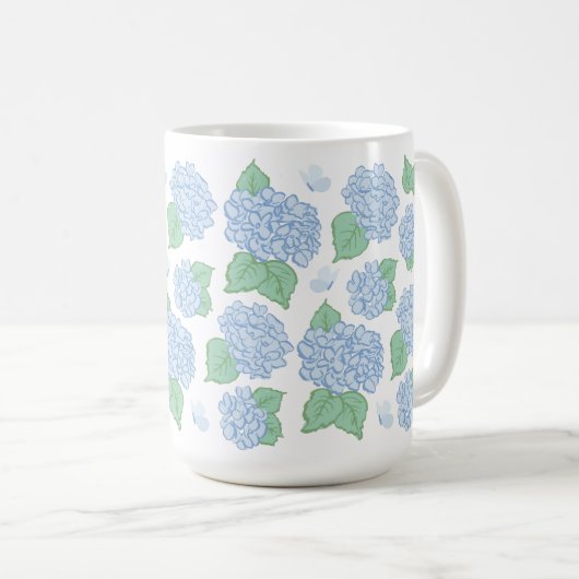 Mug Musique bleu clair Hydrangea (Devant droit)