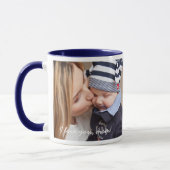 Mug Musique Bleue À Ringes Ajouter Photo Et Texte (Gauche)