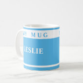 Mug Musique bleue avec des noms (Devant gauche)