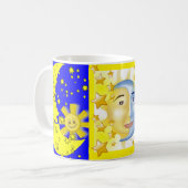 Mug Musique bleue de la lune jaune (Devant gauche)