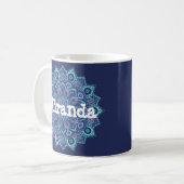 Mug Musique bleue de Mandala (Devant gauche)