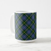 Mug Musique bleue et verte Tartan Plaid (Devant gauche)