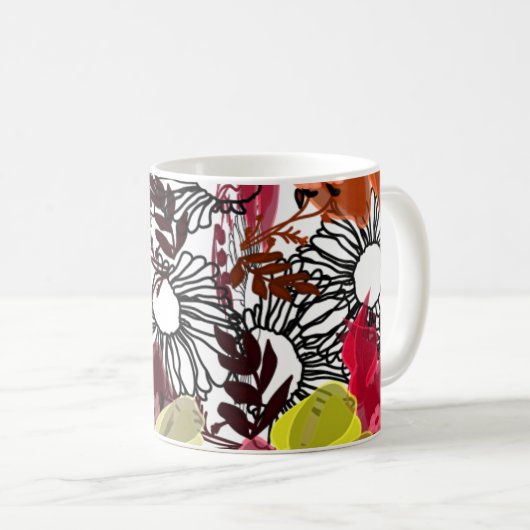 Mug Musique bohème en fleurs (Devant droit)