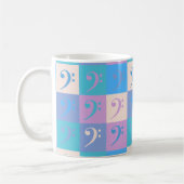 Mug Musique Clé de Fa Couleurs Pastel (Gauche)