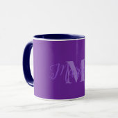 Mug Musique combinée violette monogramme personnalisée (Devant gauche)