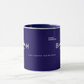 Mug Musique combo bleu moderne avec monogramme d'avion (Centre)