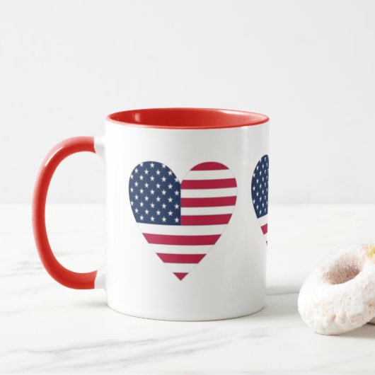 Mug Musique combo du drapeau américain (Avec donut)