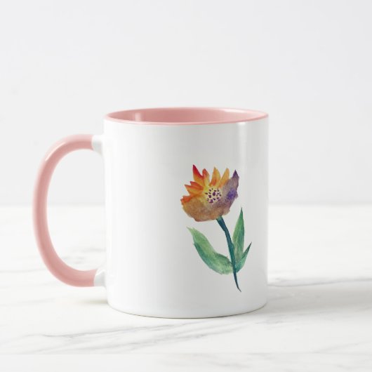 Mug Musique Combo Ringer à aquarelle de fleurs (Gauche)