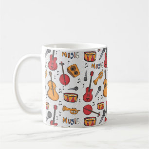 Mug Musique cool Thématique Banjo Drums Guitare Violon