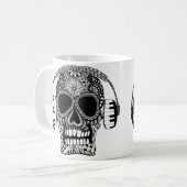 Mug Musique crâne avec casque Sugar crâne (Devant gauche)