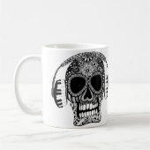 Mug Musique crâne avec casque Sugar crâne (Gauche)