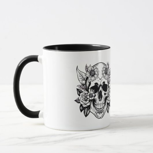 Mug Musique crâne florale (Gauche)