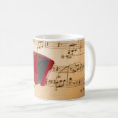 Mug Musique d'accordéon, design populaire, (Devant droit)